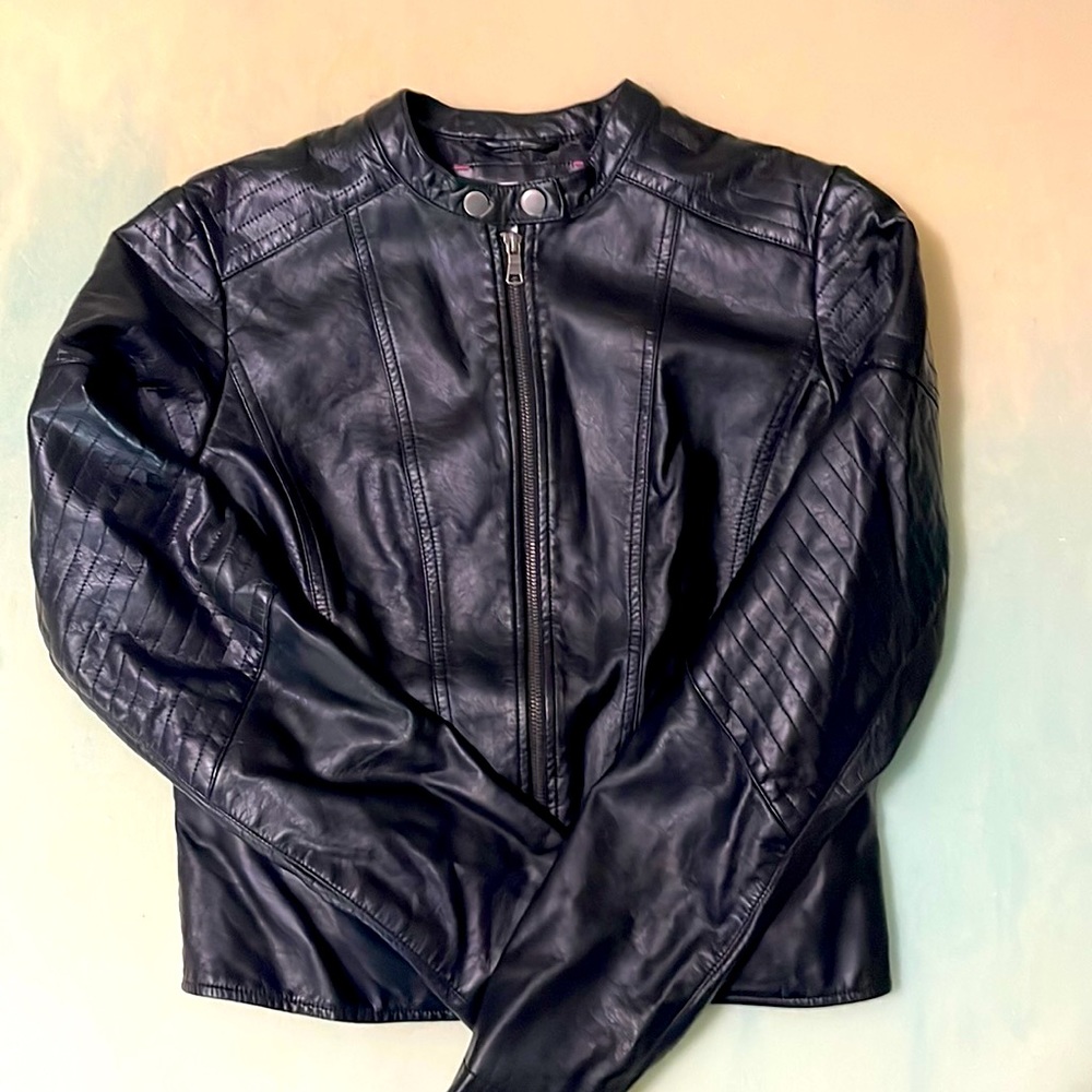 Medium pleather jacket, black, Xhilaration